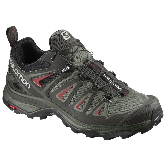 Salomon Israel X ULTRA 3 W - Womens Hiking Shoes - Black/Olive (CXYE-97602)